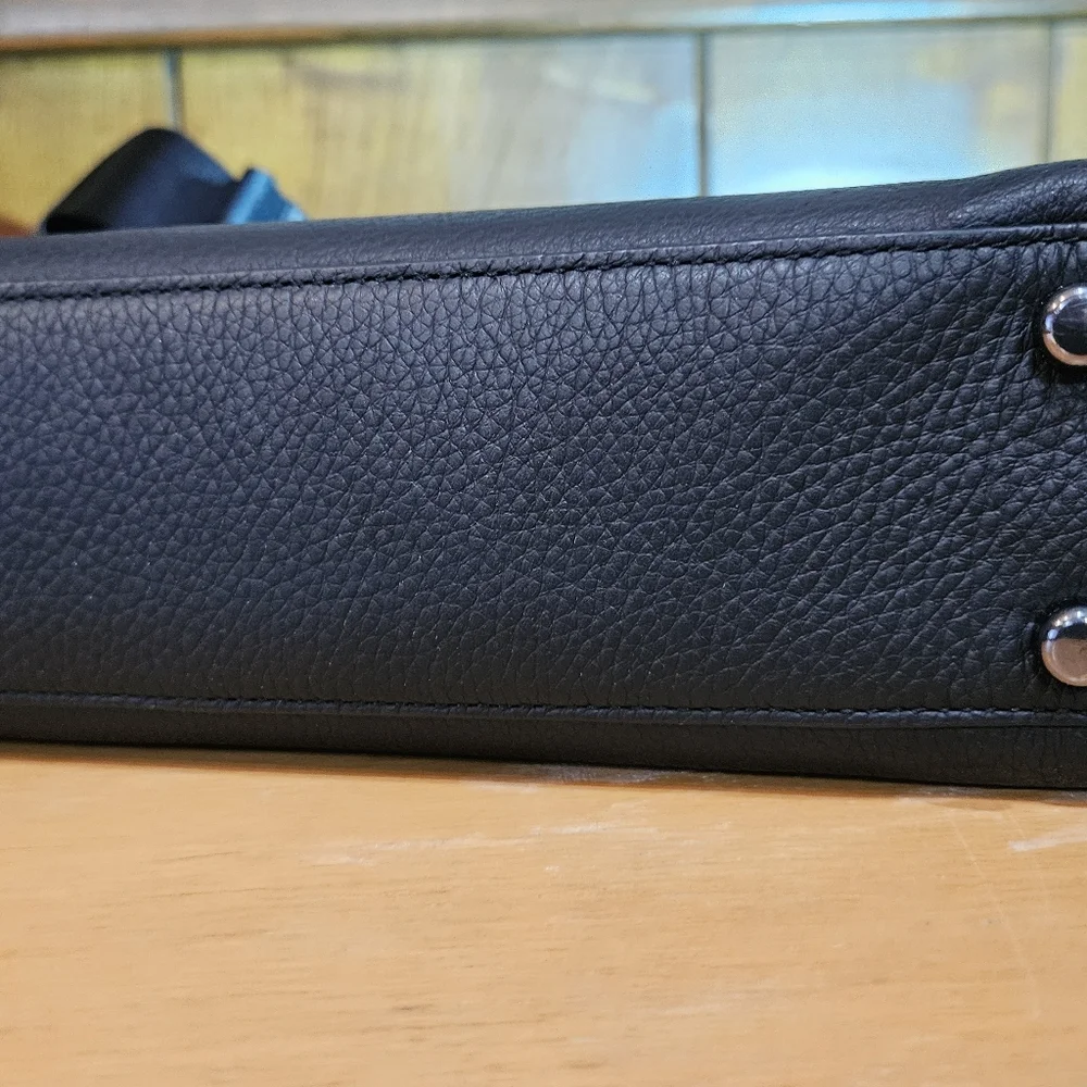 Authentic COACH Graham Structured Briefcase – Black Pebble Leather (Laptop Bag) - Picture 11 of 16